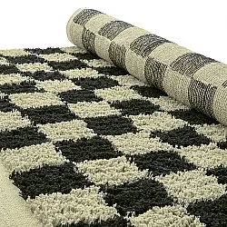 Shaggy szőnyeg - Elsey Natural Cotton Shaggy (fekete/bézs)