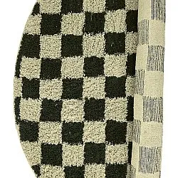 Kerek szőnyeg - Elsey Natural Cotton Shaggy (fekete/bézs)