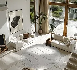 Kerek szőnyeg - Emilia Natural Cotton Shaggy (offwhite)