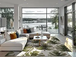 Wilton szőnyeg - Falling Leaves (zöld)