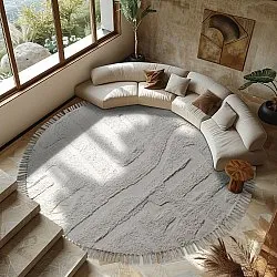 Kerek szőnyeg - Fallon Natural Cotton Shaggy (offwhite)