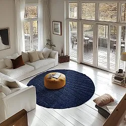 Kerek szőnyeg - Farley Natural Cotton Shaggy (kék)