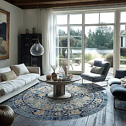 Kerek szőnyeg - Fernana (kék/többszínű)