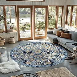 Kerek szőnyeg - Fernana (kék/többszínű)