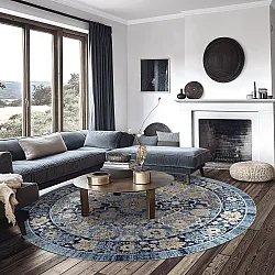 Kerek szőnyeg - Fernana (kék/többszínű)