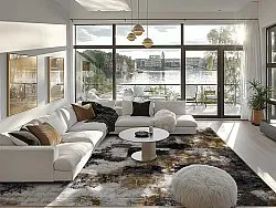 Wilton szőnyeg - Flores (fekete/barna/fehér)