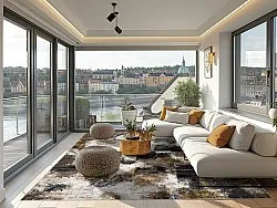 Wilton szőnyeg - Flores (fekete/barna/fehér)