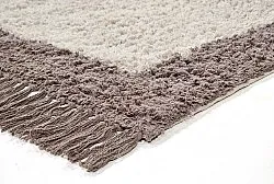 Shaggy szőnyeg - Galliano Natural Cotton Shaggy (šedobílá/hnědá)