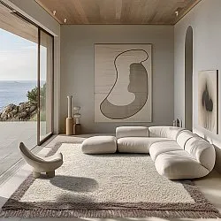 Shaggy szőnyeg - Galliano Natural Cotton Shaggy (šedobílá/hnědá)