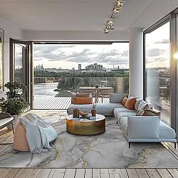 Wilton szőnyeg - Genova (szürke/fehér/arany)