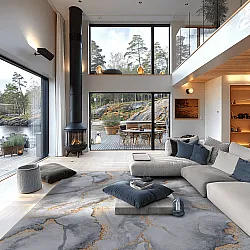 Wilton szőnyeg - Genova (szürke/fehér/arany)