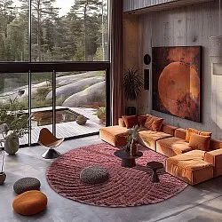 Kerek szőnyeg - Halo Natural Cotton Shaggy (piros)