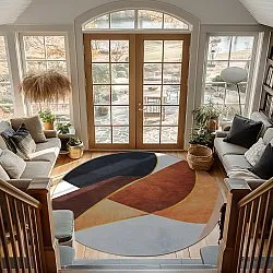 Kerek szőnyeg - Hazel (narancs/többszínű)