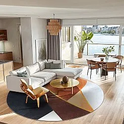 Kerek szőnyeg - Hazel (narancs/többszínű)