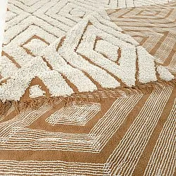 Shaggy szőnyeg - Holwell Natural Cotton Shaggy (törtfehér/barna)