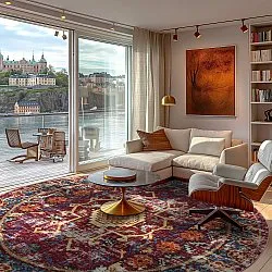 Kerek szőnyeg - Idri (bordó/többszínű)