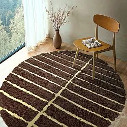 Kerek szőnyeg - Ikara Natural Cotton Shaggy (barna)