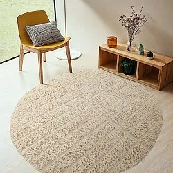 Kerek szőnyeg - Ikara Natural Cotton Shaggy (krém)