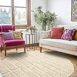Kerek szőnyeg - Ikara Natural Cotton Shaggy (krém)
