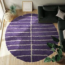 Kerek szőnyeg - Ikara Natural Cotton Shaggy (lila)