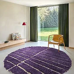 Kerek szőnyeg - Ikara Natural Cotton Shaggy (lila)