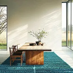 Shaggy szőnyeg - Ikara Natural Cotton Shaggy (türkiz)