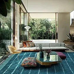 Shaggy szőnyeg - Ikara Natural Cotton Shaggy (türkiz)