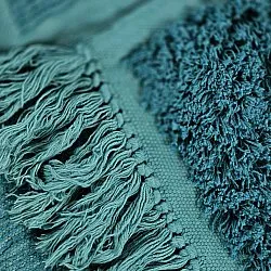 Shaggy szőnyeg - Ikara Natural Cotton Shaggy (türkiz)