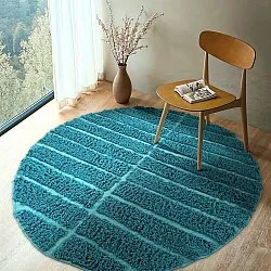 Kerek szőnyeg - Ikara Natural Cotton Shaggy (türkiz)