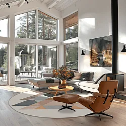 Kerek szőnyeg - Jeral (bezs/többszínű)