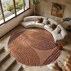 Kerek szőnyeg - Jovie Natural Cotton Shaggy (terrakotta)