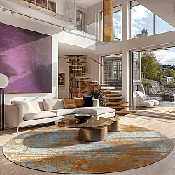 Kerek szőnyeg - Kebira (barna/kék)