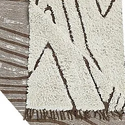 Shaggy szőnyeg - Kindon Natural Cotton Shaggy (törtfehér/barna)