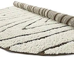 Kerek szőnyeg - Kindon Natural Cotton Shaggy (törtfehér/barna)