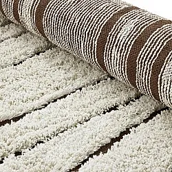 Kerek szőnyeg - Kindon Natural Cotton Shaggy (törtfehér/barna)