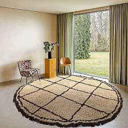 Kerek szőnyeg - Lana Natural Cotton Shaggy (bézs/barna)