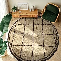 Kerek szőnyeg - Lana Natural Cotton Shaggy (bézs/barna)