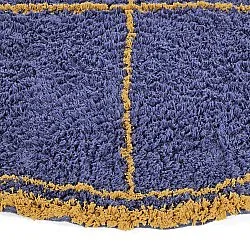 Kerek szőnyeg - Lana Natural Cotton Shaggy (kék/sárga)