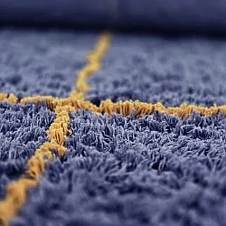 Kerek szőnyeg - Lana Natural Cotton Shaggy (kék/sárga)