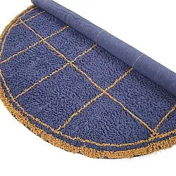 Kerek szőnyeg - Lana Natural Cotton Shaggy (kék/sárga)