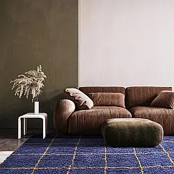 Shaggy szőnyeg - Lana Natural Cotton Shaggy (kék/sárga)