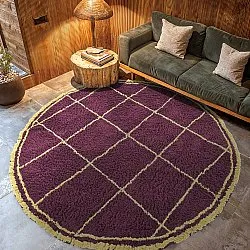 Kerek szőnyeg - Lana Natural Cotton Shaggy (bordó/sárga)