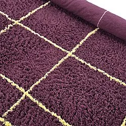 Kerek szőnyeg - Lana Natural Cotton Shaggy (bordó/sárga)