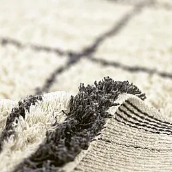 Shaggy szőnyeg - Lana Natural Cotton Shaggy (krém/sötétszürke)