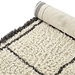 Shaggy szőnyeg - Lana Natural Cotton Shaggy (krém/sötétszürke)