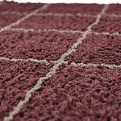 Shaggy szőnyeg - Lana Natural Cotton Shaggy (taupe/piros)