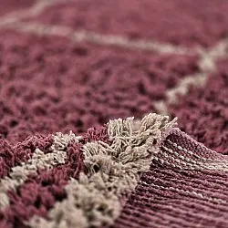 Shaggy szőnyeg - Lana Natural Cotton Shaggy (taupe/piros)