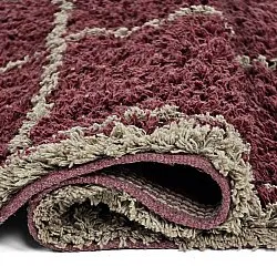 Shaggy szőnyeg - Lana Natural Cotton Shaggy (taupe/piros)