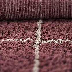 Shaggy szőnyeg - Lana Natural Cotton Shaggy (taupe/piros)