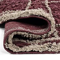 Kerek szőnyeg - Lana Natural Cotton Shaggy (taupe/piros)